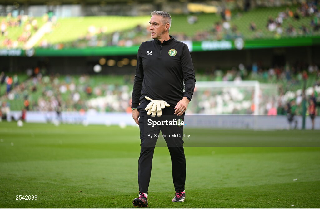 19 June 2023; Republic of Ireland goalkeeping coach Dean Kiely before the UEFA EURO 2024 Championship qualifying group B match between Republic of Ireland and Gibraltar at the Aviva Stadium in Dublin. Photo by Stephen McCarthy/Sportsfile