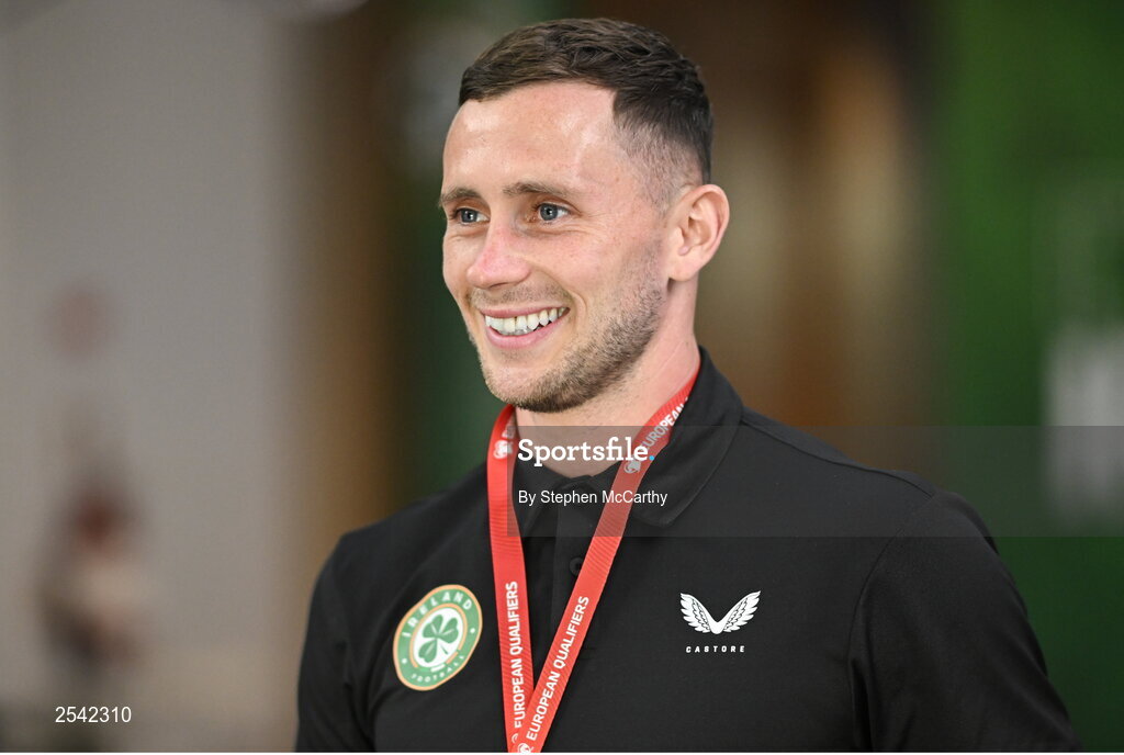 19 June 2023; Alan Browne of Republic of Ireland before the UEFA EURO 2024 Championship qualifying group B match between Republic of Ireland and Gibraltar at the Aviva Stadium in Dublin. Photo by Stephen McCarthy/Sportsfile