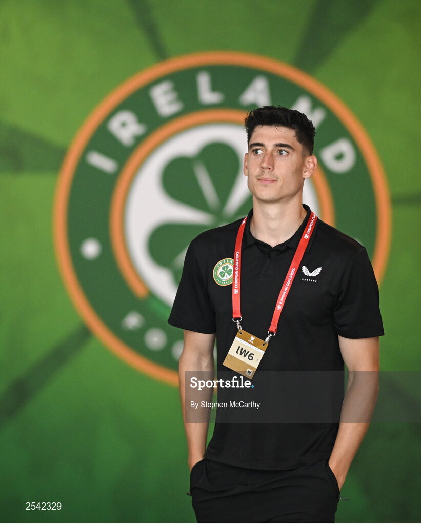 19 June 2023; Callum O’Dowda of Republic of Ireland before the UEFA EURO 2024 Championship qualifying group B match between Republic of Ireland and Gibraltar at the Aviva Stadium in Dublin. Photo by Stephen McCarthy/Sportsfile