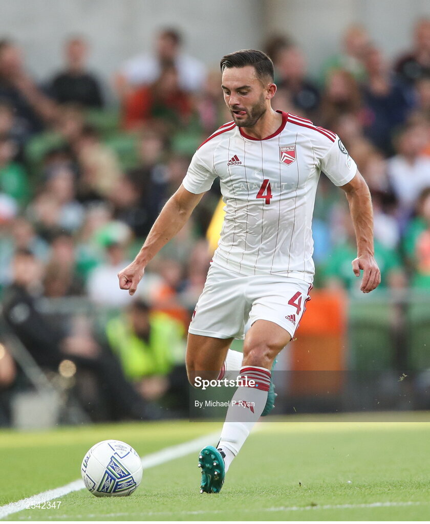19 June 2023; John Sergeant of Gibraltar during the UEFA EURO 2024 Championship qualifying group B match between Republic of Ireland and Gibraltar at the Aviva Stadium in Dublin. Photo by Michael P Ryan/Sportsfile