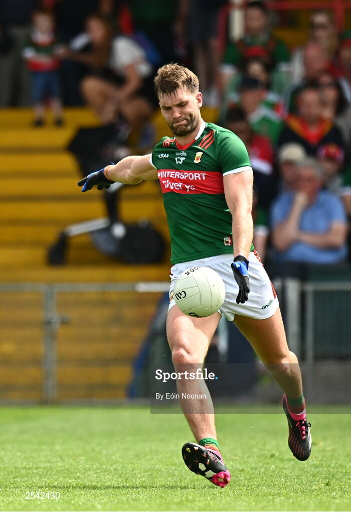 18 June 2023; Aidan O'Shea of Mayo during the GAA Football All-Ireland Senior Championship Round 3 match between Cork and Mayo at TUS Gaelic Grounds in Limerick. Photo by Eóin Noonan/Sportsfile
