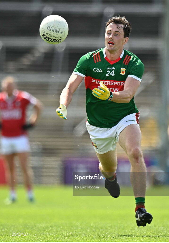 18 June 2023; Diarmuid O’Connor of Mayo during the GAA Football All-Ireland Senior Championship Round 3 match between Cork and Mayo at TUS Gaelic Grounds in Limerick. Photo by Eóin Noonan/Sportsfile