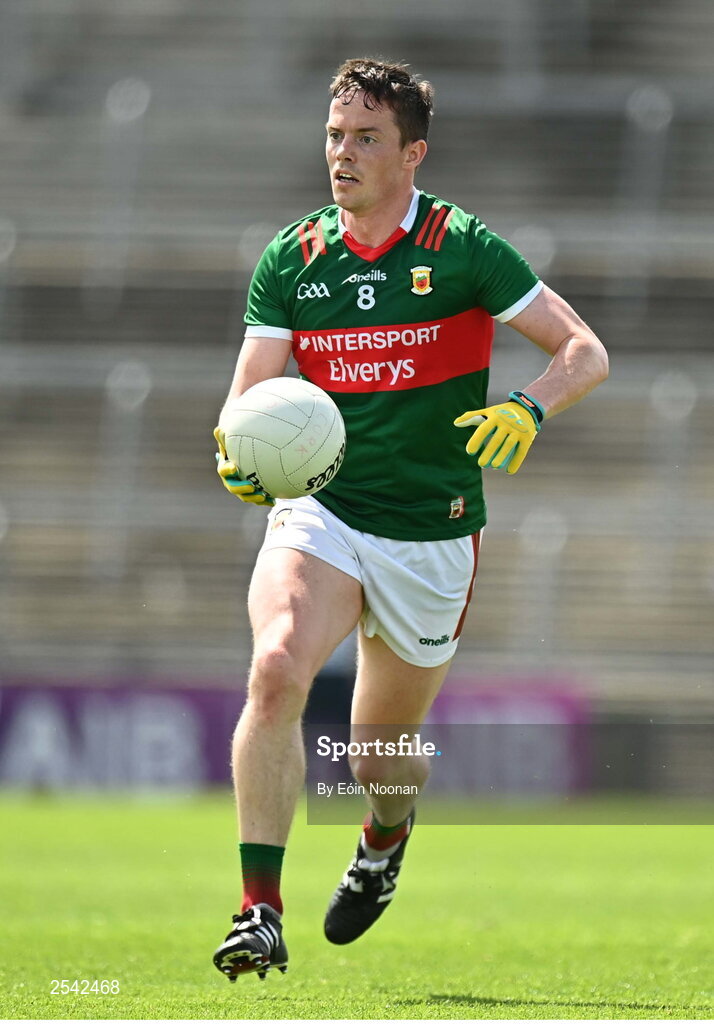 18 June 2023; Stephen Coen of Mayo during the GAA Football All-Ireland Senior Championship Round 3 match between Cork and Mayo at TUS Gaelic Grounds in Limerick. Photo by Eóin Noonan/Sportsfile