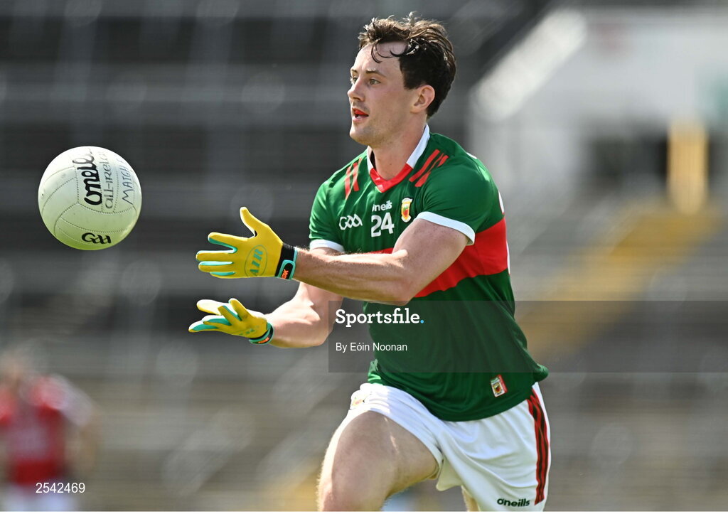 18 June 2023; Diarmuid O’Connor of Mayo during the GAA Football All-Ireland Senior Championship Round 3 match between Cork and Mayo at TUS Gaelic Grounds in Limerick. Photo by Eóin Noonan/Sportsfile