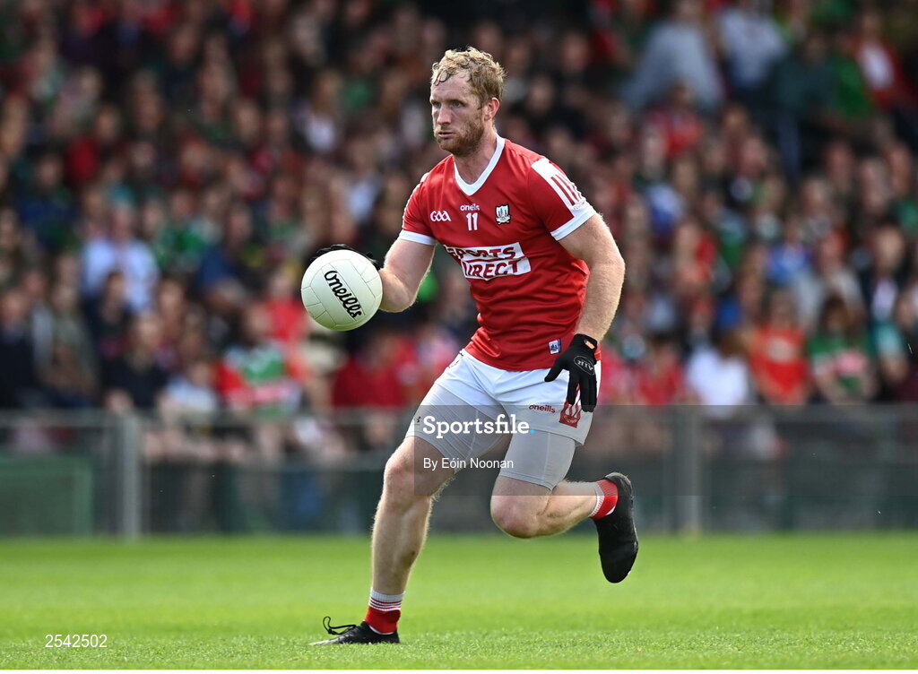 18 June 2023; Ruairi Deane of Cork during the GAA Football All-Ireland Senior Championship Round 3 match between Cork and Mayo at TUS Gaelic Grounds in Limerick. Photo by Eóin Noonan/Sportsfile