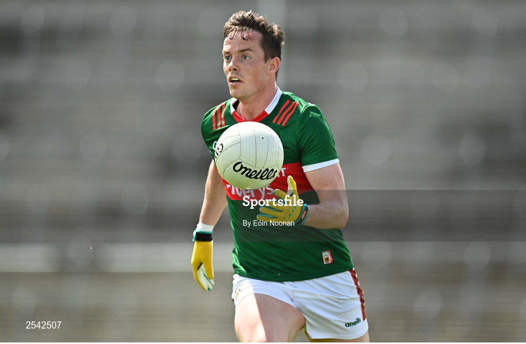 18 June 2023; Stephen Coen of Mayo during the GAA Football All-Ireland Senior Championship Round 3 match between Cork and Mayo at TUS Gaelic Grounds in Limerick. Photo by Eóin Noonan/Sportsfile