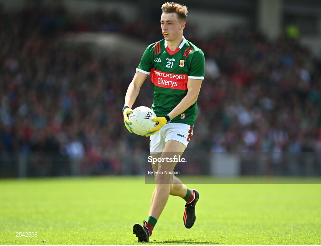 18 June 2023; Donnacha McHugh of Mayo during the GAA Football All-Ireland Senior Championship Round 3 match between Cork and Mayo at TUS Gaelic Grounds in Limerick. Photo by Eóin Noonan/Sportsfile