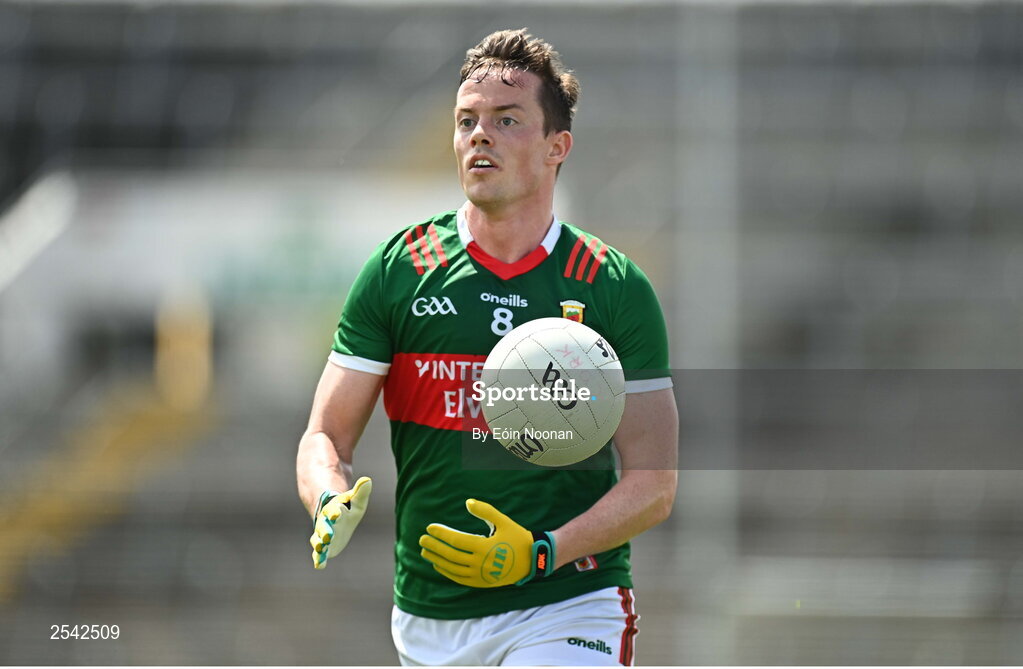 18 June 2023; Stephen Coen of Mayo during the GAA Football All-Ireland Senior Championship Round 3 match between Cork and Mayo at TUS Gaelic Grounds in Limerick. Photo by Eóin Noonan/Sportsfile