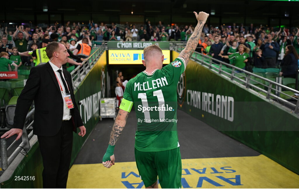 19 June 2023; James McClean of Republic of Ireland after the UEFA EURO 2024 Championship qualifying group B match between Republic of Ireland and Gibraltar at the Aviva Stadium in Dublin. Photo by Stephen McCarthy/Sportsfile