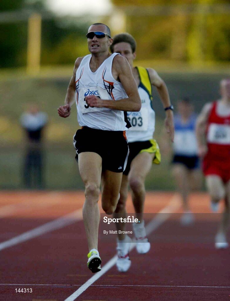 25 June 2004; James Nolan winner of the mens Morton Mile. Dublin InterBLÉ National Track & Field Games, Morton Stadium, Santry, Co. Dublin. Picture credit; Matt Browne / SPORTSFILE