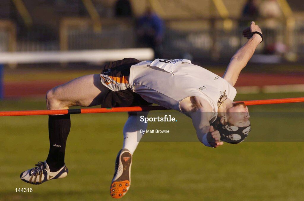 25 June 2004; Adrian O'Dwyer pictured during the Mens High Jump. Dublin InterBLÉ National Track & Field Games, Morton Stadium, Santry, Co. Dublin. Picture credit; Matt Browne / SPORTSFILE