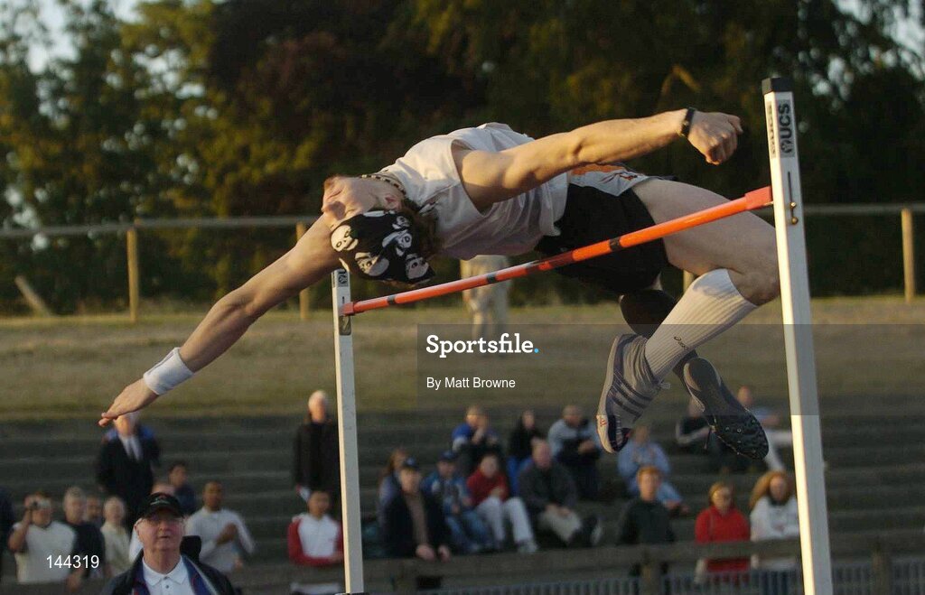 25 June 2004; Adrian O'Dwyer pictured during the Mens High Jump. Dublin InterBLÉ National Track & Field Games, Morton Stadium, Santry, Co. Dublin. Picture credit; Matt Browne / SPORTSFILE