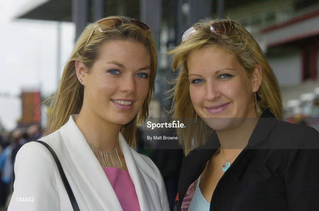 26 June 2004; Amy Jordan, left, with Ruth Hickey, both from Kildare, at the Curragh Racecourse, Co. Kildare. Picture credit; Matt Browne / SPORTSFILE