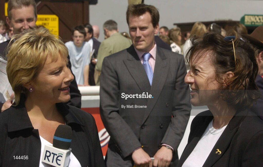 26 June 2004; Tracey Picket pictured with her sister Maurine Haggas wife of the winning trainer William Haggas. Audi Pretty Polly Stakes. Curragh Racecourse, Co. Kildare. Picture credit; Matt Browne / SPORTSFILE
