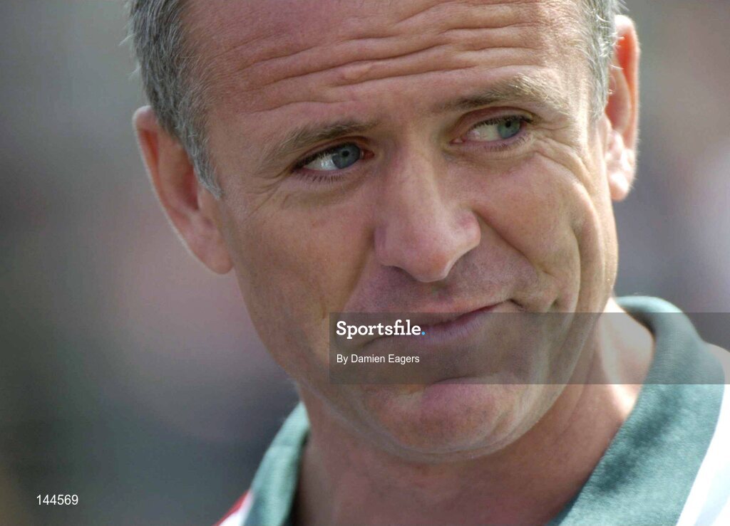 27 June 2004; Mayo manager John Maughan is interviewed by television before the match. Bank of Ireland Connacht Senior Football Championship Semi-Final, Mayo v Galway, McHale Park, Castlebar, Co. Mayo. Picture credit; Damien Eagers / SPORTSFILE