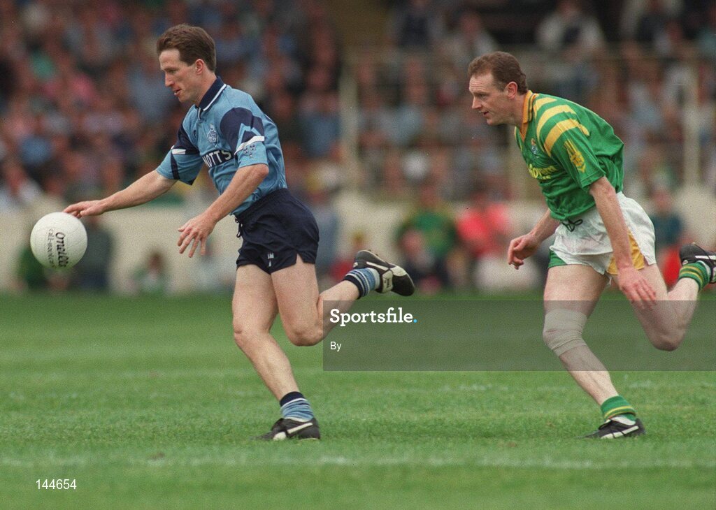 21 August 1994; Niall Guiden, Dublin in action against Leitrim's Noel Moran. Bank of Ireland Football Championship Semi Final. Dublin v Leitrim. Croke Park. Dublin. Picture credit; Ray McManus / SPORTSFILE