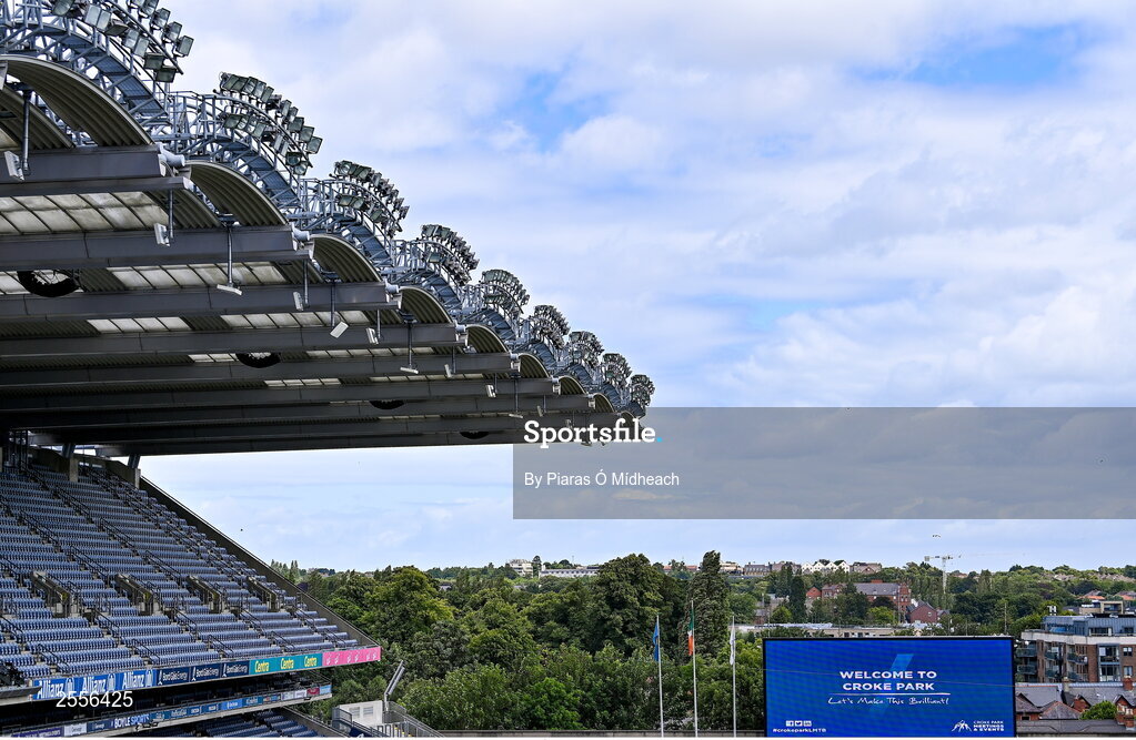 2 July 2023; A general view inside the ground before the GAA Football All-Ireland Senior Championship quarter-final match between Derry and Cork at Croke Park in Dublin. Photo by Piaras Ó Mídheach/Sportsfile