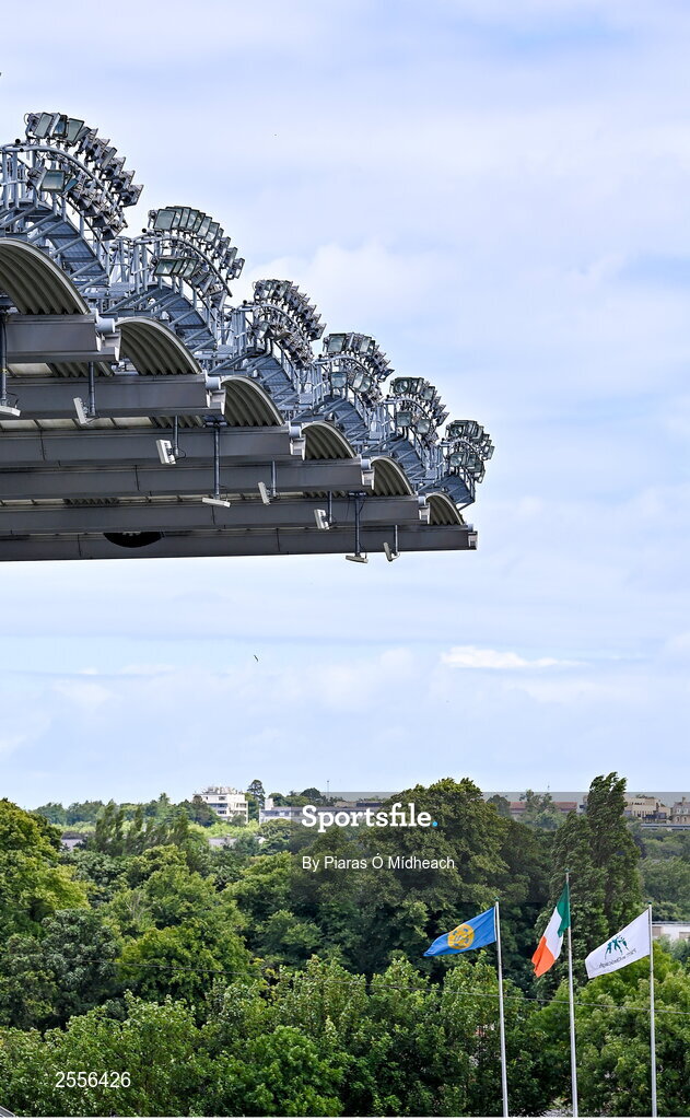 2 July 2023; A general view inside the ground before the GAA Football All-Ireland Senior Championship quarter-final match between Derry and Cork at Croke Park in Dublin. Photo by Piaras Ó Mídheach/Sportsfile