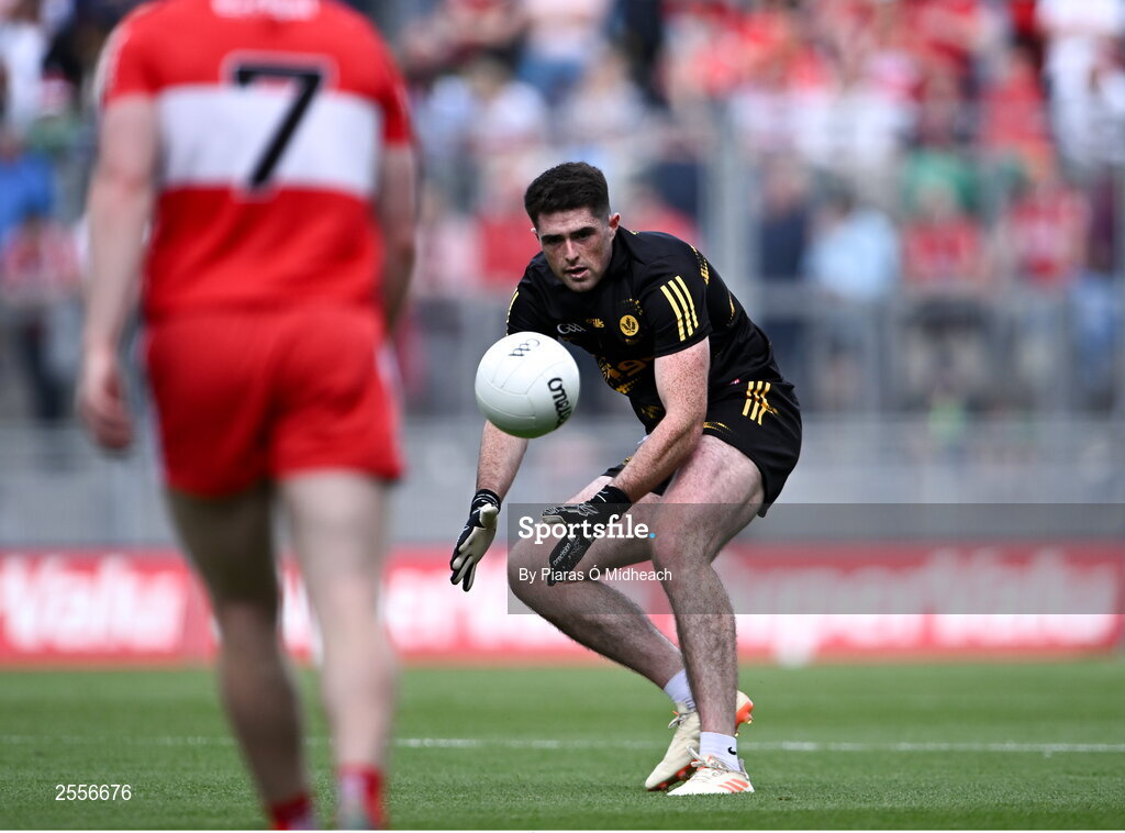 2 July 2023; Derry goalkeeper Odhran Lynch during the GAA Football All-Ireland Senior Championship quarter-final match between Derry and Cork at Croke Park in Dublin. Photo by Piaras Ó Mídheach/Sportsfile