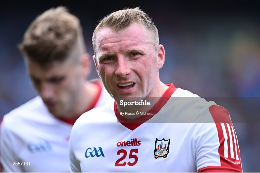 2 July 2023; Brian Hurley of Cork leaves the pitch after his side's defeat in the GAA Football All-Ireland Senior Championship quarter-final match between Derry and Cork at Croke Park in Dublin. Photo by Piaras Ó Mídheach/Sportsfile