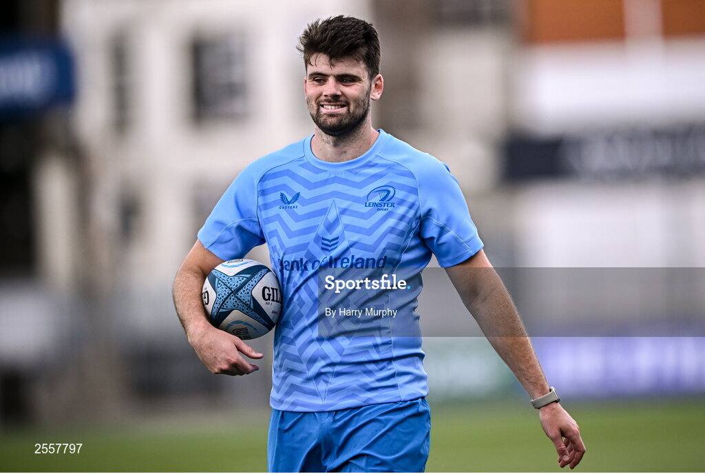 3 July 2023; Harry Byrne during a Leinster Rugby squad training session at Energia Park in Dublin. Photo by Harry Murphy/Sportsfile