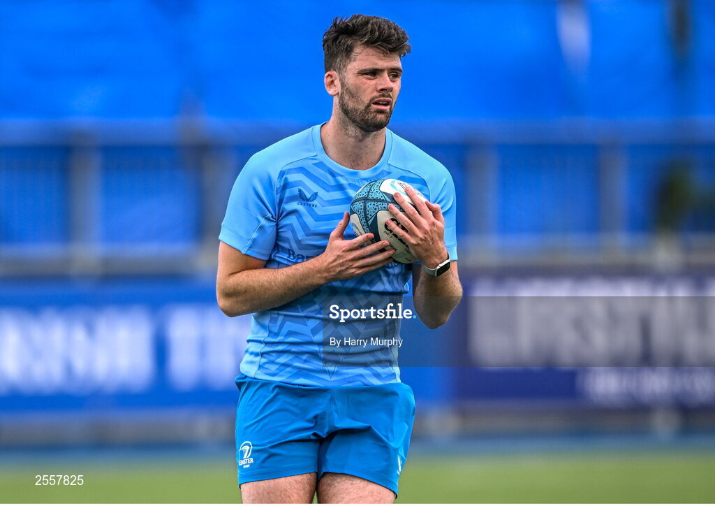 3 July 2023; Harry Byrne during a Leinster Rugby squad training session at Energia Park in Dublin. Photo by Harry Murphy/Sportsfile