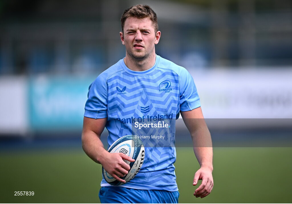 3 July 2023; Lee Barron during a Leinster Rugby squad training session at Energia Park in Dublin. Photo by Harry Murphy/Sportsfile