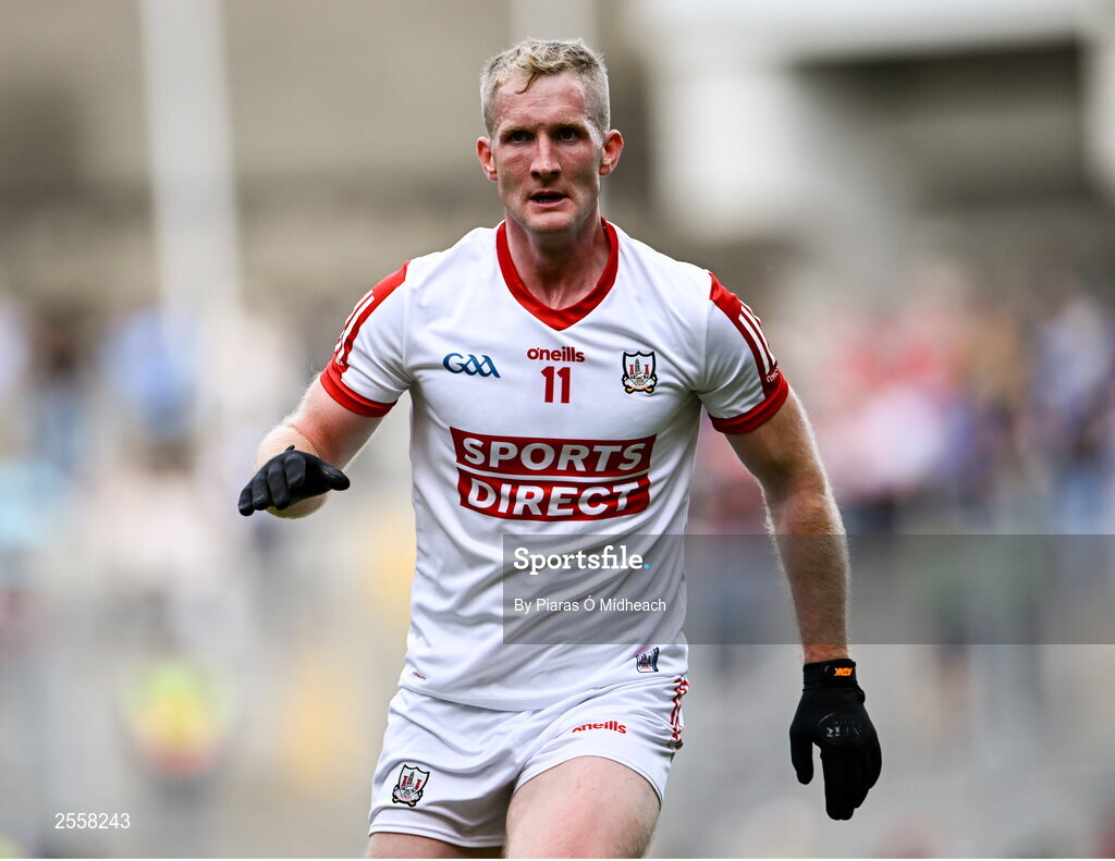 2 July 2023; Ruairí Deane of Cork during the GAA Football All-Ireland Senior Championship quarter-final match between Derry and Cork at Croke Park in Dublin. Photo by Piaras Ó Mídheach/Sportsfile