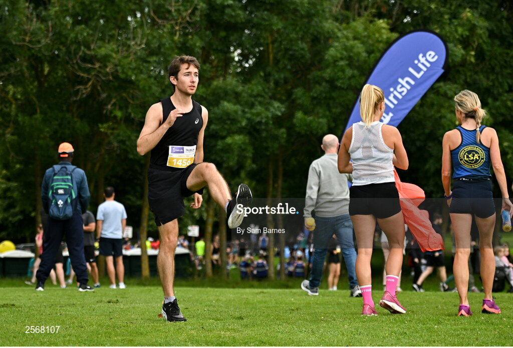 16 July 2023; Niall O'Brien, from Dublin, warms up before the 2023 Irish Life Dublin Race Series-Fingal 10km which took place on Sunday 16th of July at Swords in Dublin. Photo by Sam Barnes/Sportsfile