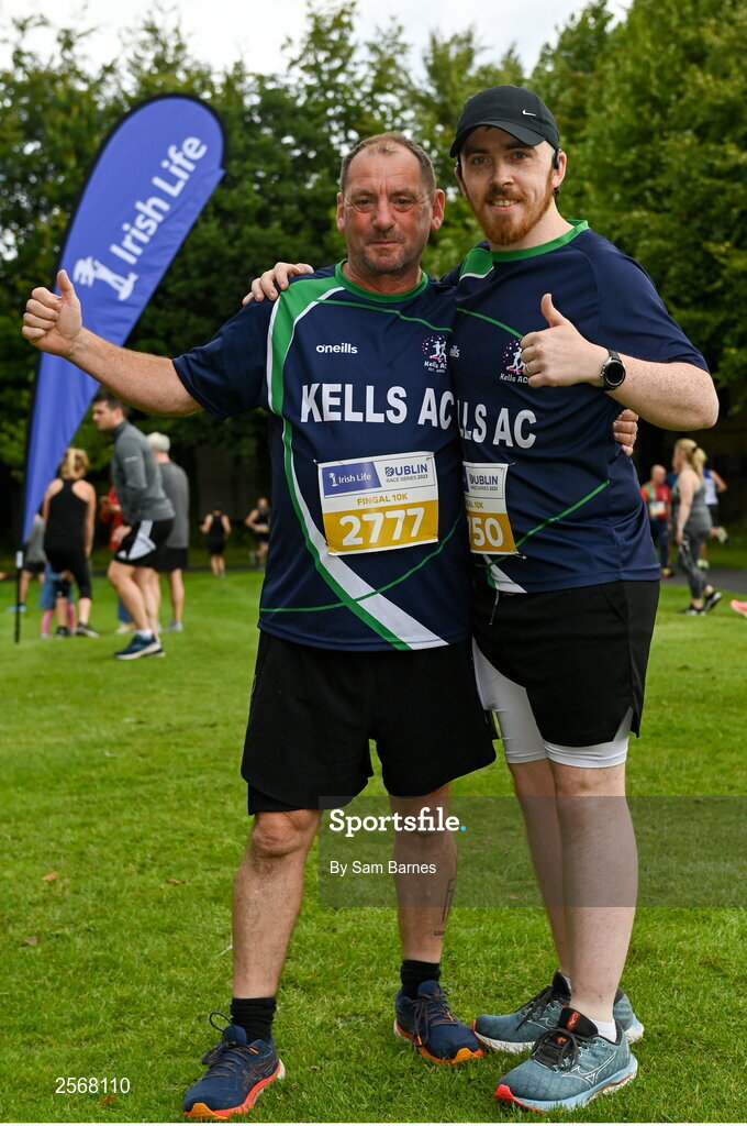 16 July 2023; Christopher, left, and Michael Gaynor from Meath before the 2023 Irish Life Dublin Race Series-Fingal 10km which took place on Sunday 16th of July at Swords in Dublin. Photo by Sam Barnes/Sportsfile