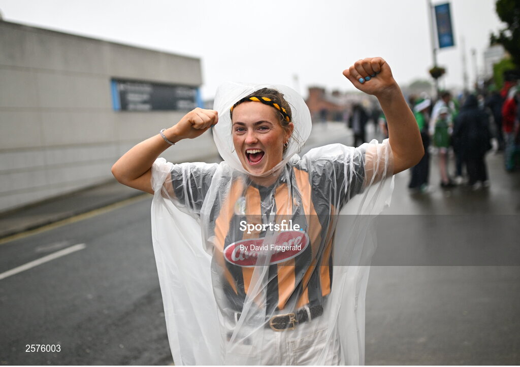 23 July 2023; Kilkenny supporter Sarah O'Donnell from Gowran before the GAA Hurling All-Ireland Senior Championship final match between Kilkenny and Limerick at Croke Park in Dublin. Photo by David Fitzgerald/Sportsfile