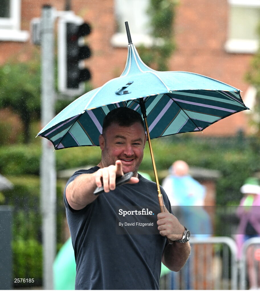 23 July 2023; Munster rugby player Dave Kilcoyne arrives before the GAA Hurling All-Ireland Senior Championship final match between Kilkenny and Limerick at Croke Park in Dublin. Photo by David Fitzgerald/Sportsfile
