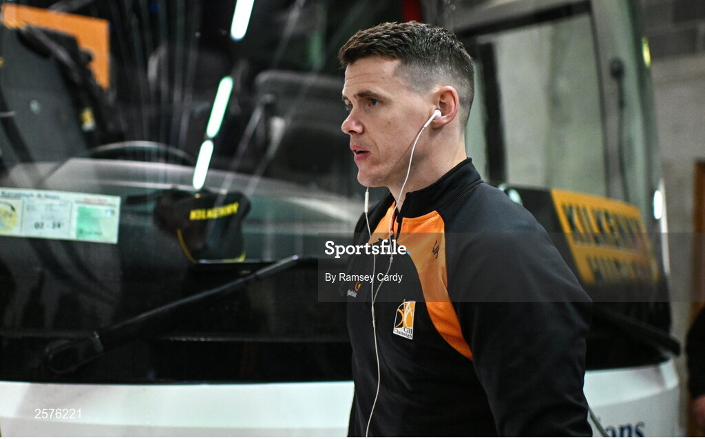 23 July 2023; TJ Reid of Kilkenny arrives before the GAA Hurling All-Ireland Senior Championship final match between Kilkenny and Limerick at Croke Park in Dublin. Photo by Ramsey Cardy/Sportsfile