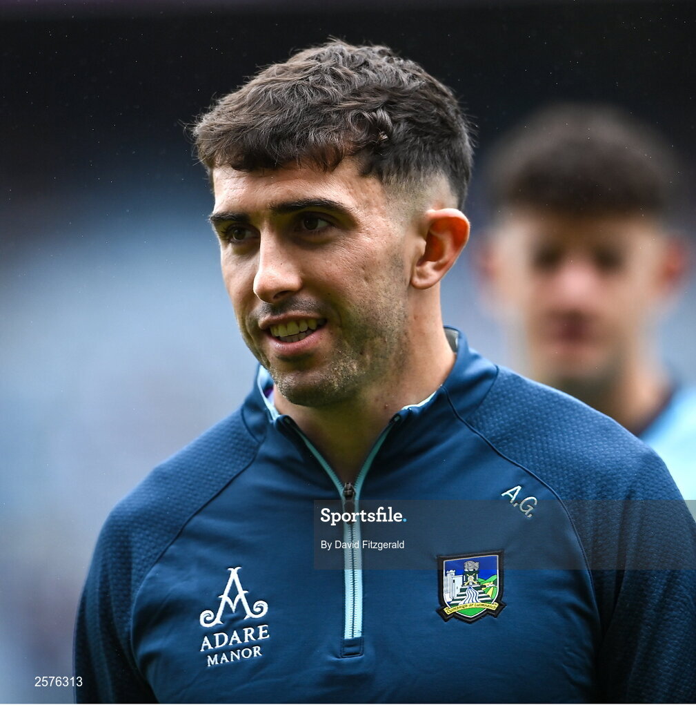 23 July 2023; Aaron Gillane of Limerick before the GAA Hurling All-Ireland Senior Championship final match between Kilkenny and Limerick at Croke Park in Dublin. Photo by David Fitzgerald/Sportsfile