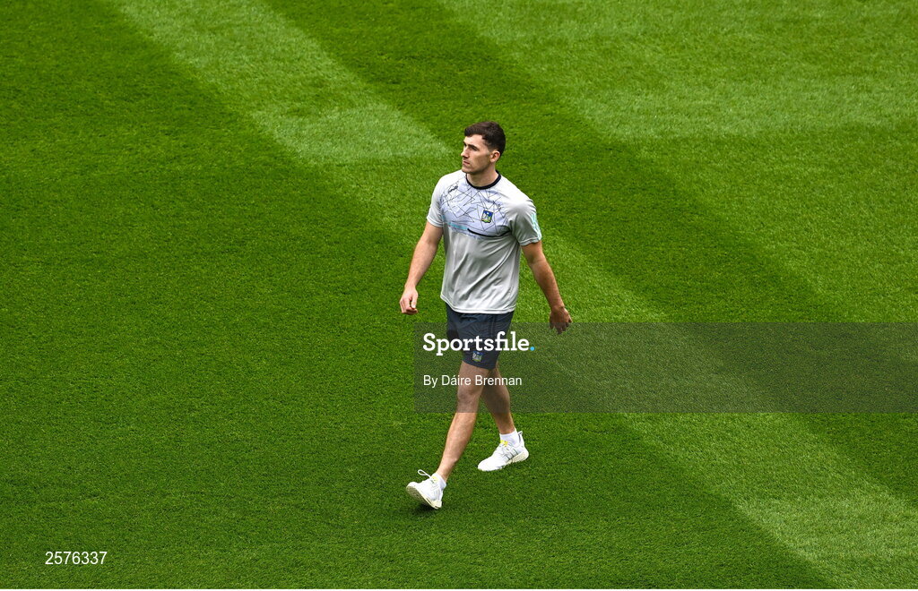 23 July 2023; Barry Nash of Limerick walks the pitch ahead of the GAA Hurling All-Ireland Senior Championship final match between Kilkenny and Limerick at Croke Park in Dublin. Photo by Daire Brennan/Sportsfile