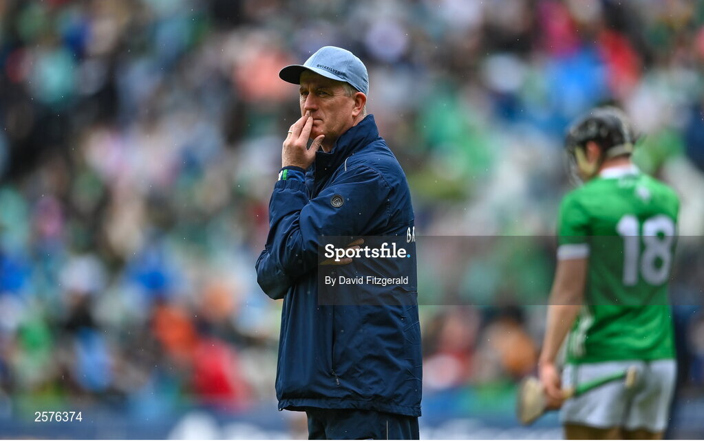 23 July 2023; Limerick manager John Kiely before the GAA Hurling All-Ireland Senior Championship final match between Kilkenny and Limerick at Croke Park in Dublin. Photo by David Fitzgerald/Sportsfile