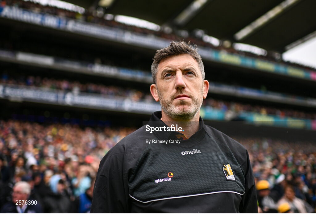 23 July 2023; Kilkenny manager Derek Lyng during the GAA Hurling All-Ireland Senior Championship final match between Kilkenny and Limerick at Croke Park in Dublin. Photo by Ramsey Cardy/Sportsfile