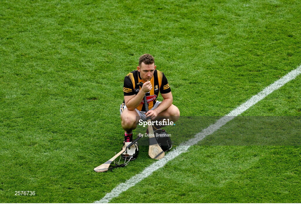 23 July 2023; A dejected Richie Hogan of Kilkenny after the GAA Hurling All-Ireland Senior Championship final match between Kilkenny and Limerick at Croke Park in Dublin. Photo by Daire Brennan/Sportsfile