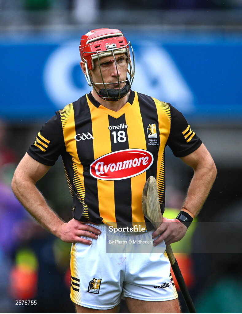 23 July 2023; Cillian Buckley of Kilkenny after his side's defeat in the GAA Hurling All-Ireland Senior Championship final match between Kilkenny and Limerick at Croke Park in Dublin. Photo by Piaras Ó Mídheach/Sportsfile