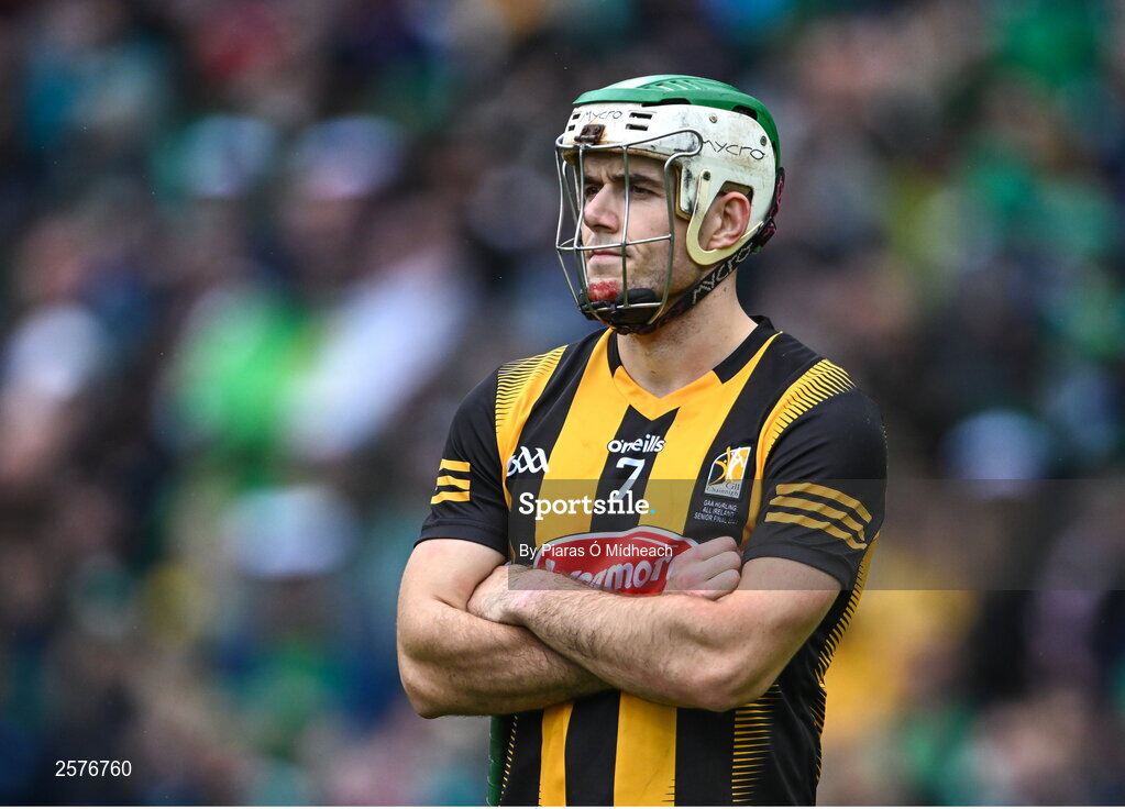 23 July 2023; Paddy Deegan of Kilkenny after his side's defeat in the GAA Hurling All-Ireland Senior Championship final match between Kilkenny and Limerick at Croke Park in Dublin. Photo by Piaras Ó Mídheach/Sportsfile