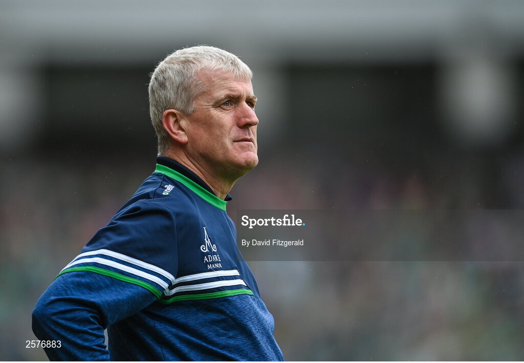 23 July 2023; Limerick manager John Kiely during the GAA Hurling All-Ireland Senior Championship final match between Kilkenny and Limerick at Croke Park in Dublin. Photo by David Fitzgerald/Sportsfile