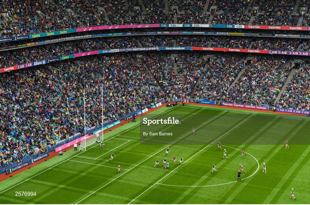 23 July 2023; A general view of the action during the GAA Hurling All-Ireland Senior Championship final match between Kilkenny and Limerick at Croke Park in Dublin. Photo by Sam Barnes/Sportsfile