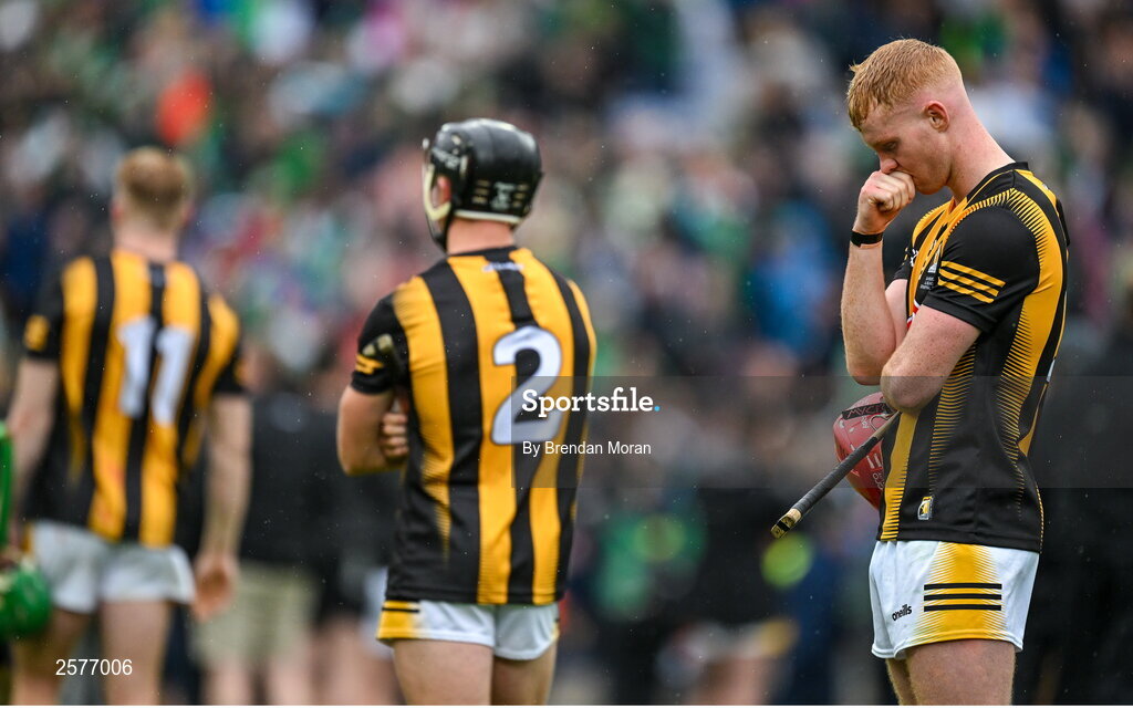 23 July 2023; Adrian Mullen of Kilkenny after his side's defeat in the GAA Hurling All-Ireland Senior Championship final match between Kilkenny and Limerick at Croke Park in Dublin. Photo by Brendan Moran/Sportsfile