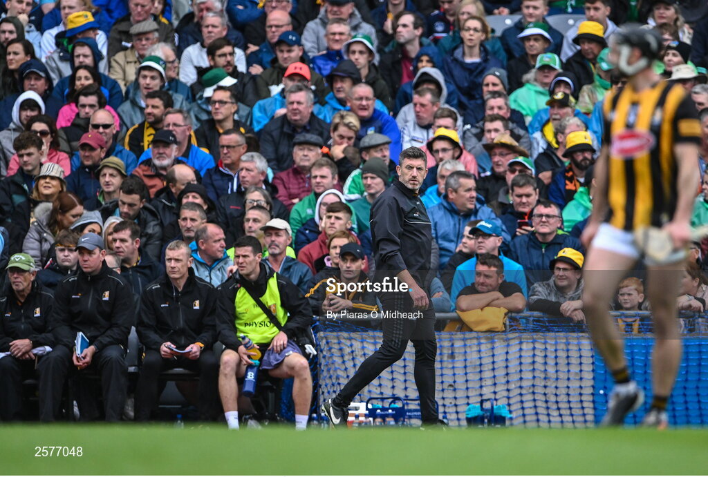 23 July 2023; Kilkenny manager Derek Lyng during the GAA Hurling All-Ireland Senior Championship final match between Kilkenny and Limerick at Croke Park in Dublin. Photo by Piaras Ó Mídheach/Sportsfile
