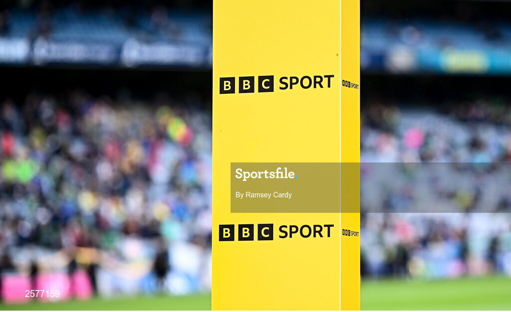 23 July 2023; A general view of BBC Sport branding during the GAA Hurling All-Ireland Senior Championship final match between Kilkenny and Limerick at Croke Park in Dublin. Photo by Ramsey Cardy/Sportsfile