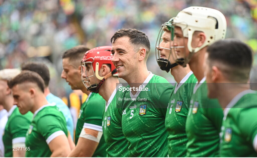 23 July 2023; Diarmaid Byrnes of Limerick before the GAA Hurling All-Ireland Senior Championship final match between Kilkenny and Limerick at Croke Park in Dublin. Photo by Ramsey Cardy/Sportsfile