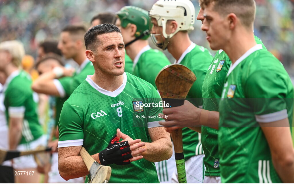 23 July 2023; Darragh O'Donovan of Limerick before the GAA Hurling All-Ireland Senior Championship final match between Kilkenny and Limerick at Croke Park in Dublin. Photo by Ramsey Cardy/Sportsfile