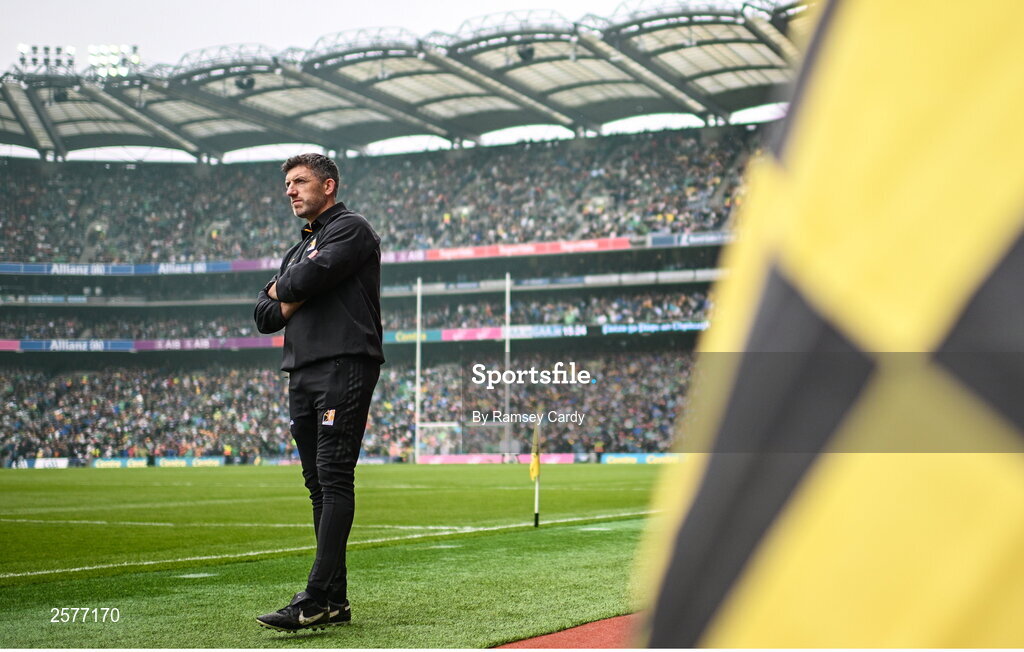 23 July 2023; Kilkenny manager Derek Lyng during the GAA Hurling All-Ireland Senior Championship final match between Kilkenny and Limerick at Croke Park in Dublin. Photo by Ramsey Cardy/Sportsfile