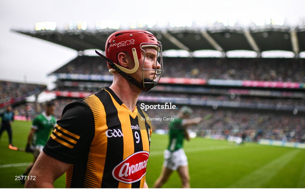 23 July 2023; Adrian Mullen of Kilkenny before the GAA Hurling All-Ireland Senior Championship final match between Kilkenny and Limerick at Croke Park in Dublin. Photo by Ramsey Cardy/Sportsfile