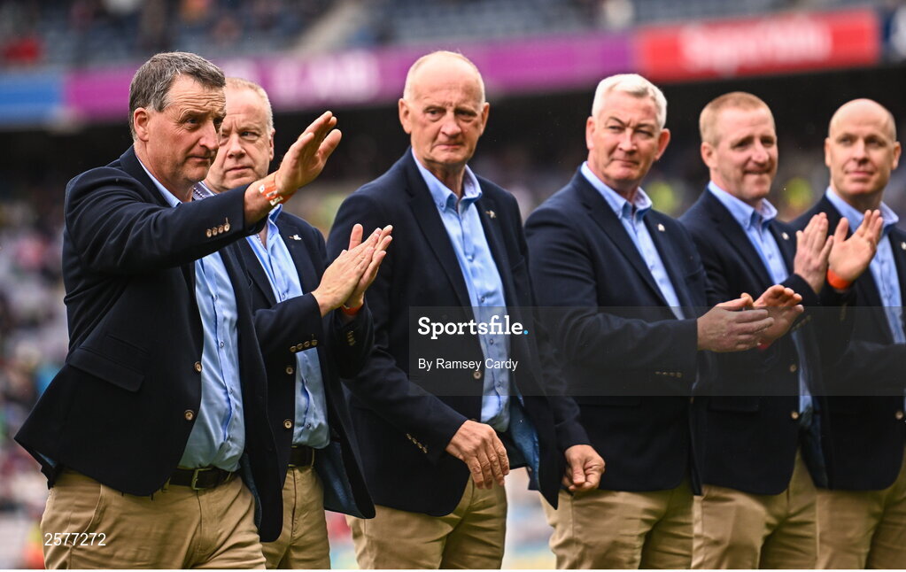 23 July 2023; Billy Dooley of the Offaly 1998 All-Ireland winning Jubilee team as the team are honoured before the GAA Hurling All-Ireland Senior Championship final match between Kilkenny and Limerick at Croke Park in Dublin. Photo by Ramsey Cardy/Sportsfile